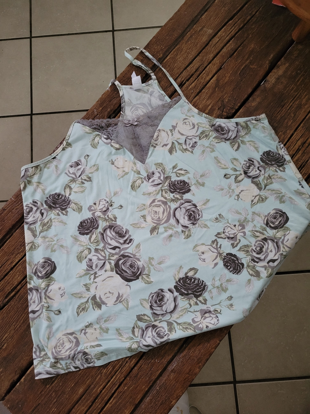 Floea Floral Lace-Trim Camisole Tank Top With Shorts Pj Set Size XL